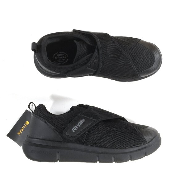 Fitville Marca Strap Diabetic Shoes Mens Size 14 W Wide Black main image 6